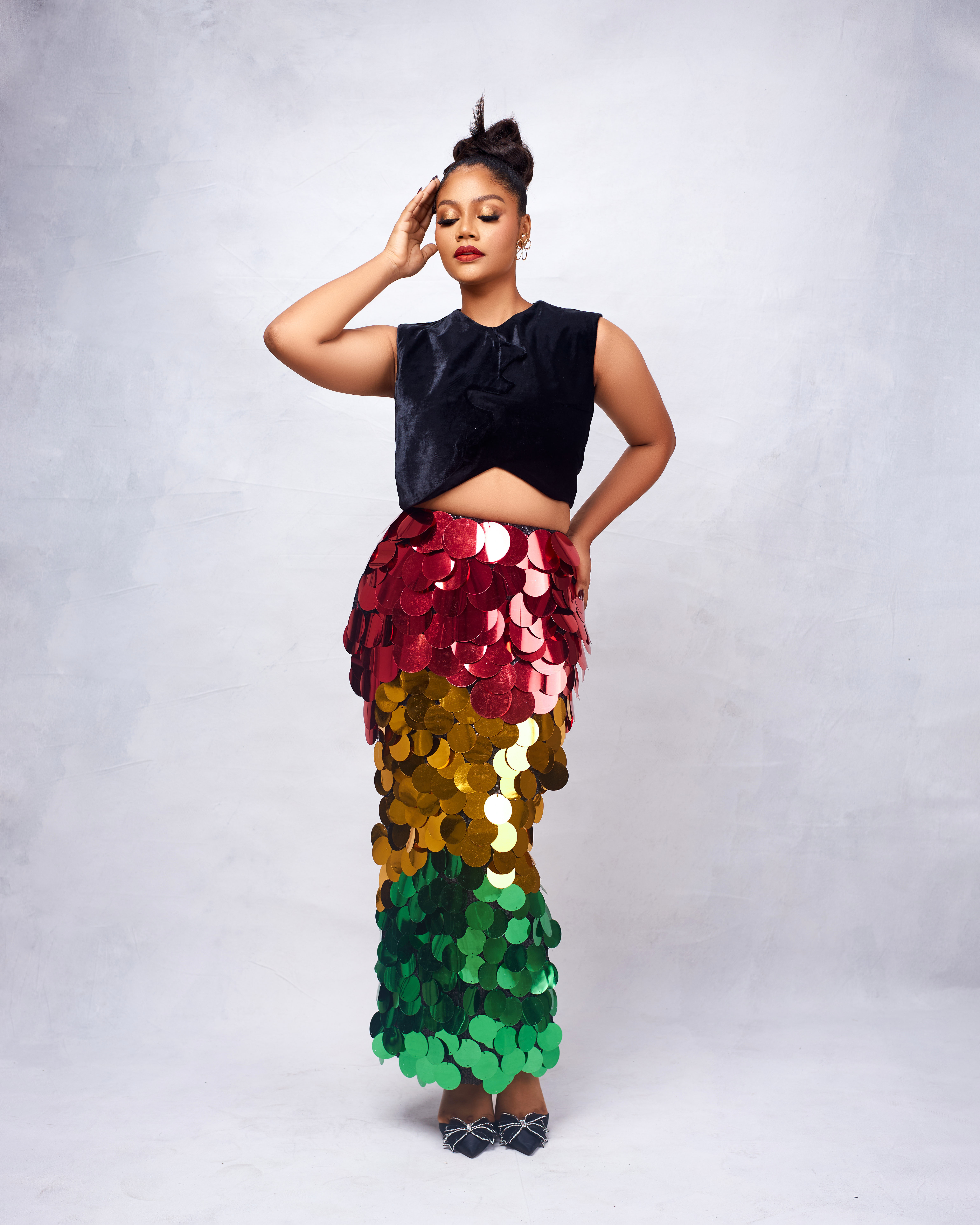 Shimmer Skirt and Blouse